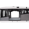 Side view with open doors and windows with inside view