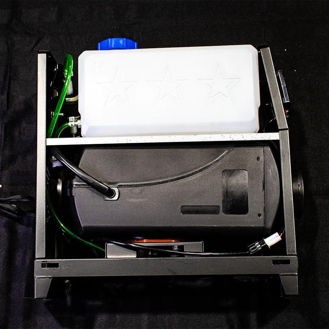 Opened view of the Portable diesel heater, inside view