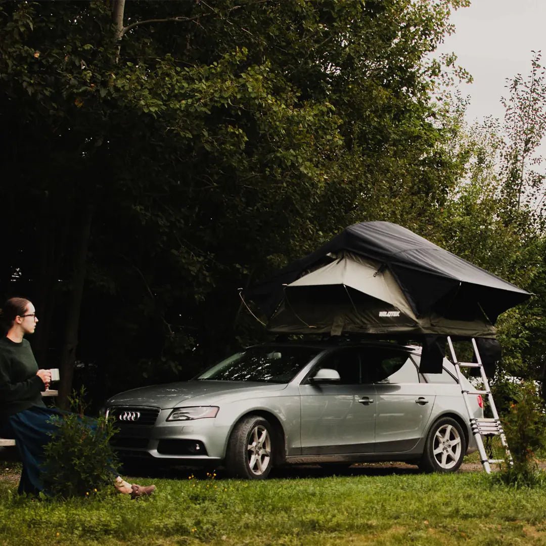 Side view of the Sequoia soft Shell Roof top tent