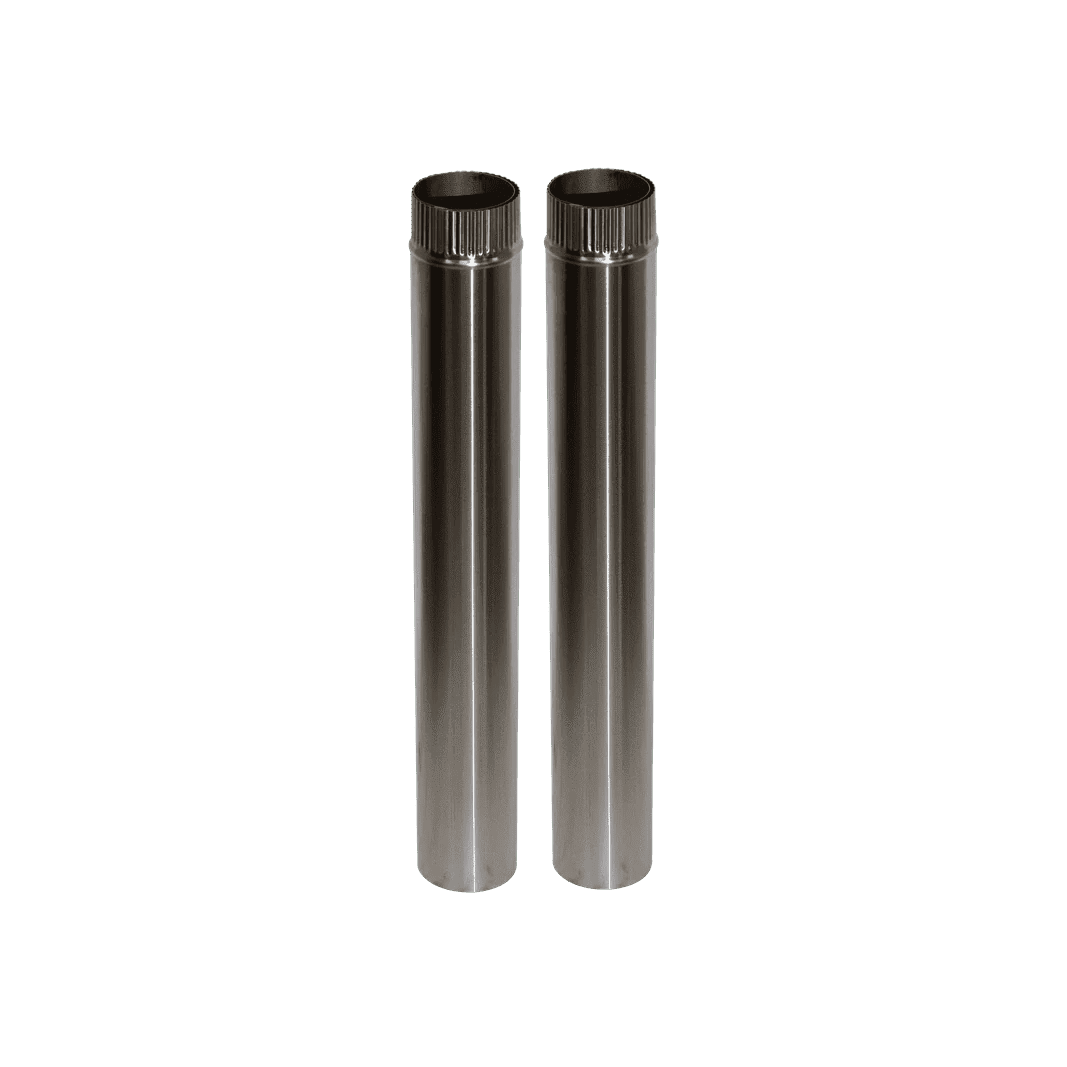 2x Kit Stainless Double Wall Flue Pipe