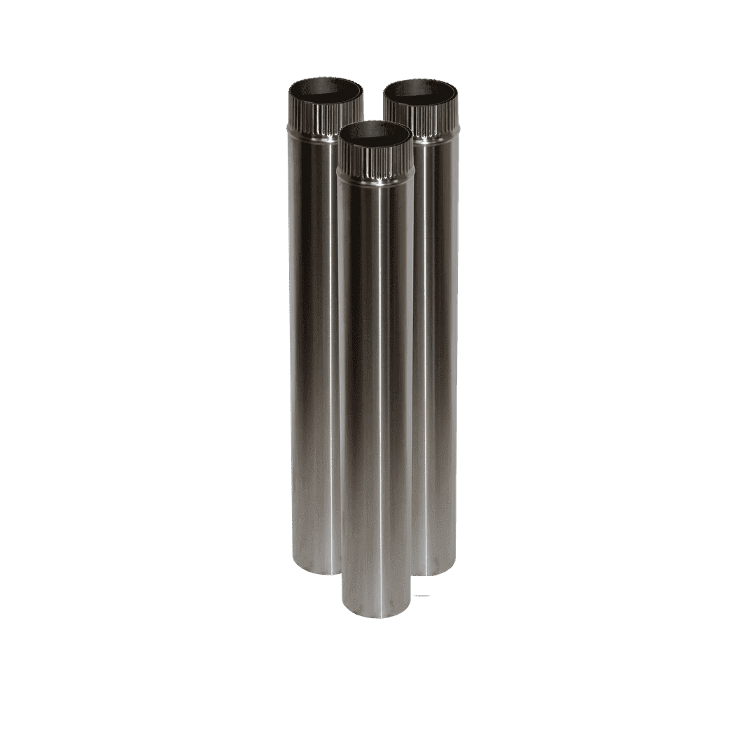 3x Kit Stainless Double Wall Flue Pipe