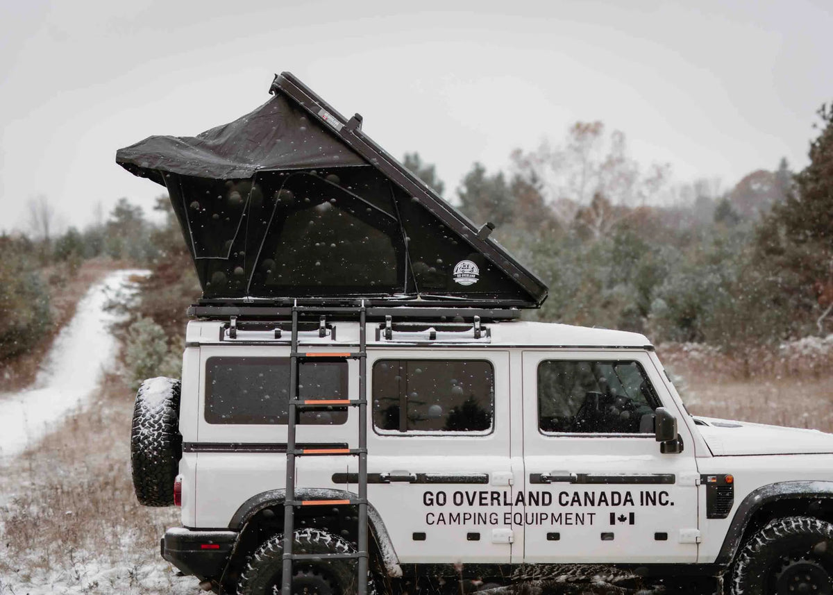 Side view of the ultra light roof top tent 4 season