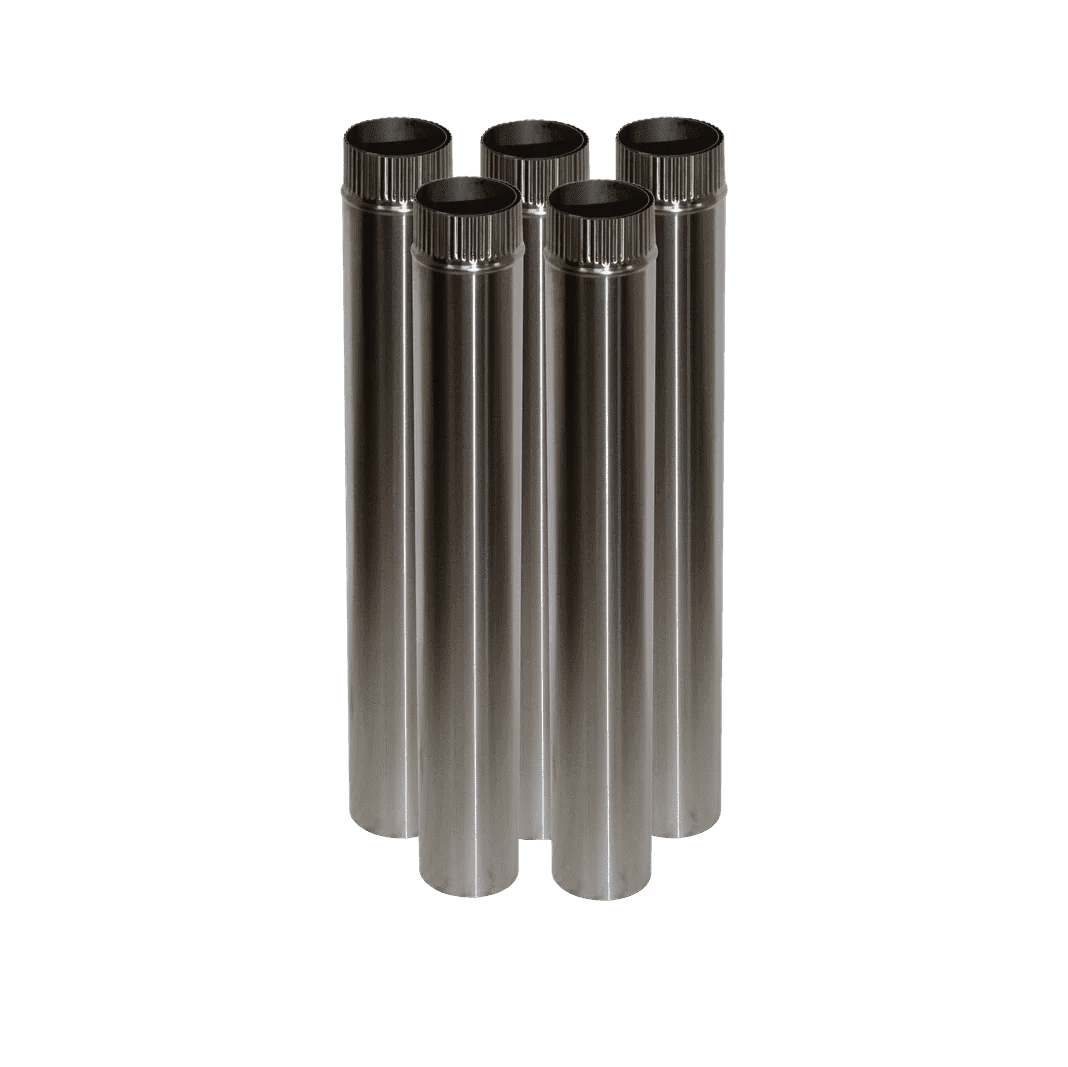 5x Kit Stainless Double Wall Flue Pipe