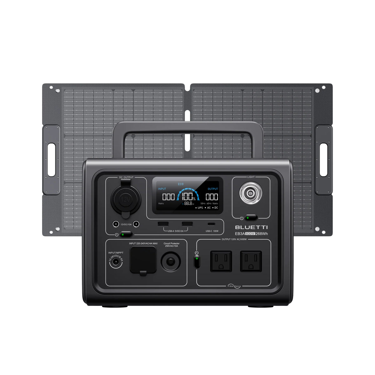 View with a portable power station