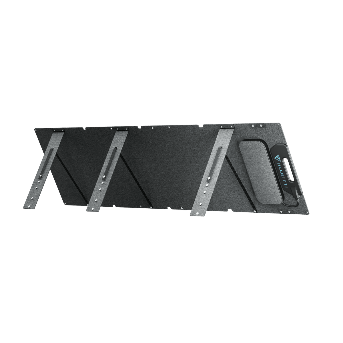 Rear view of the foldable solar panel with mount system