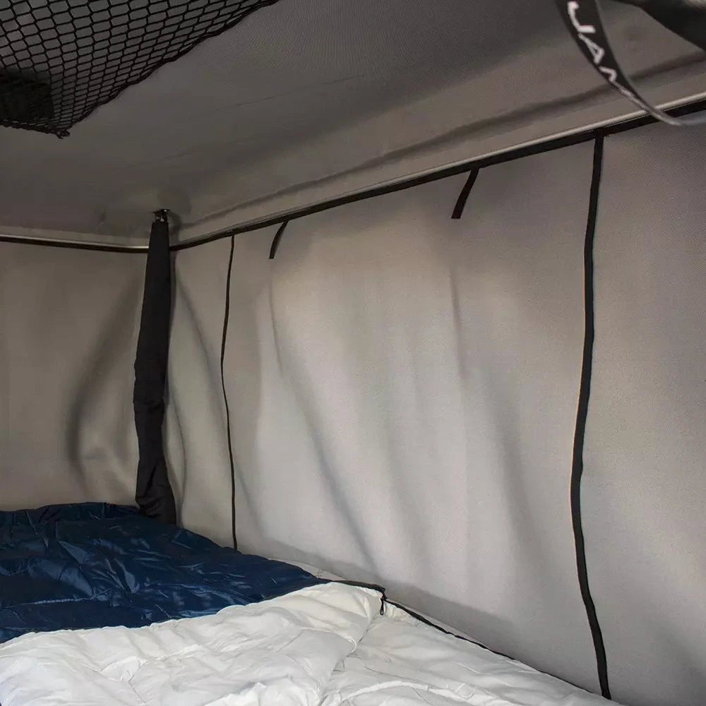 Inside view of the roof top tent with 4 season insulation