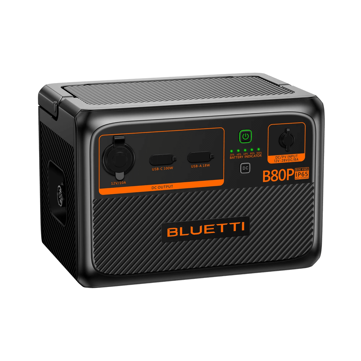 Side view of the DC plug of the Bluetti B80P