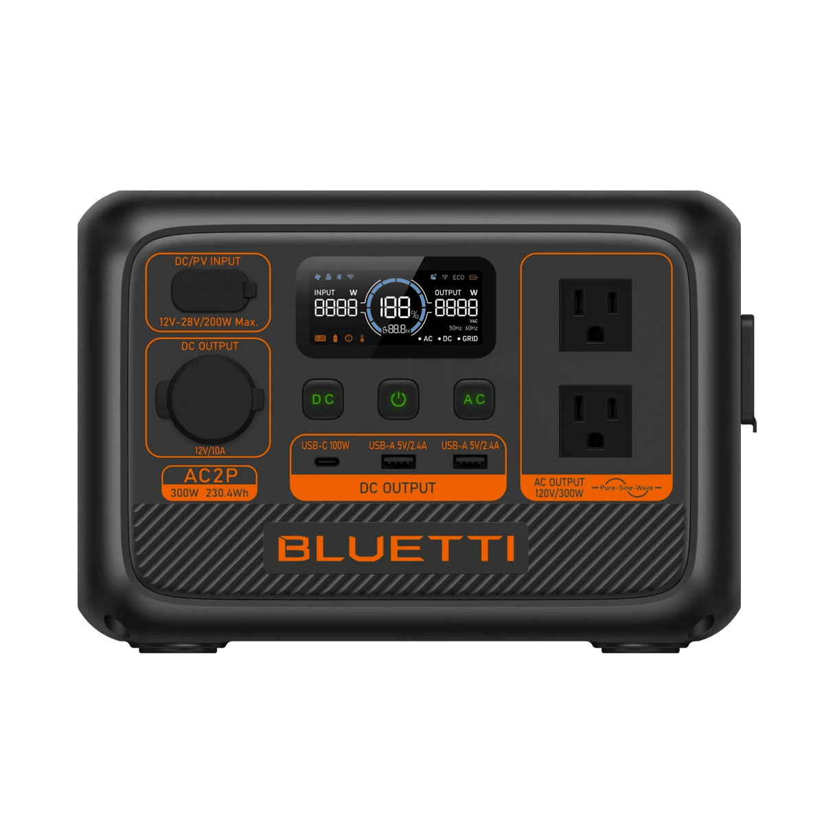 Front view of the Power Bank with AC Outlet