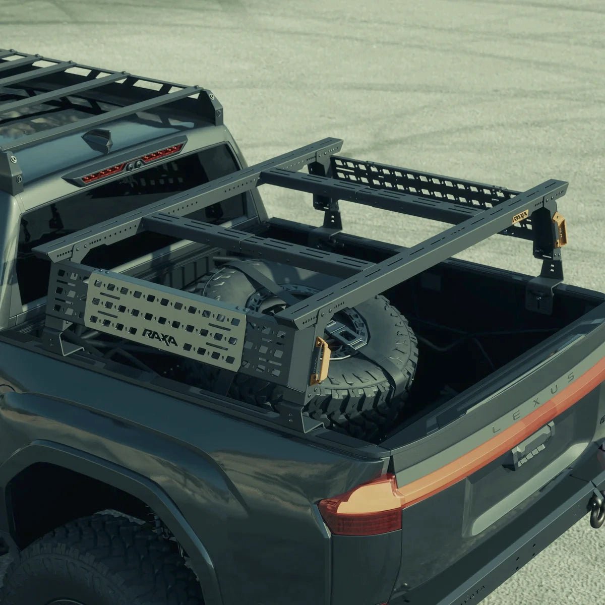 Large view of the truck bed rack for pickup compatible with tonneau cover
