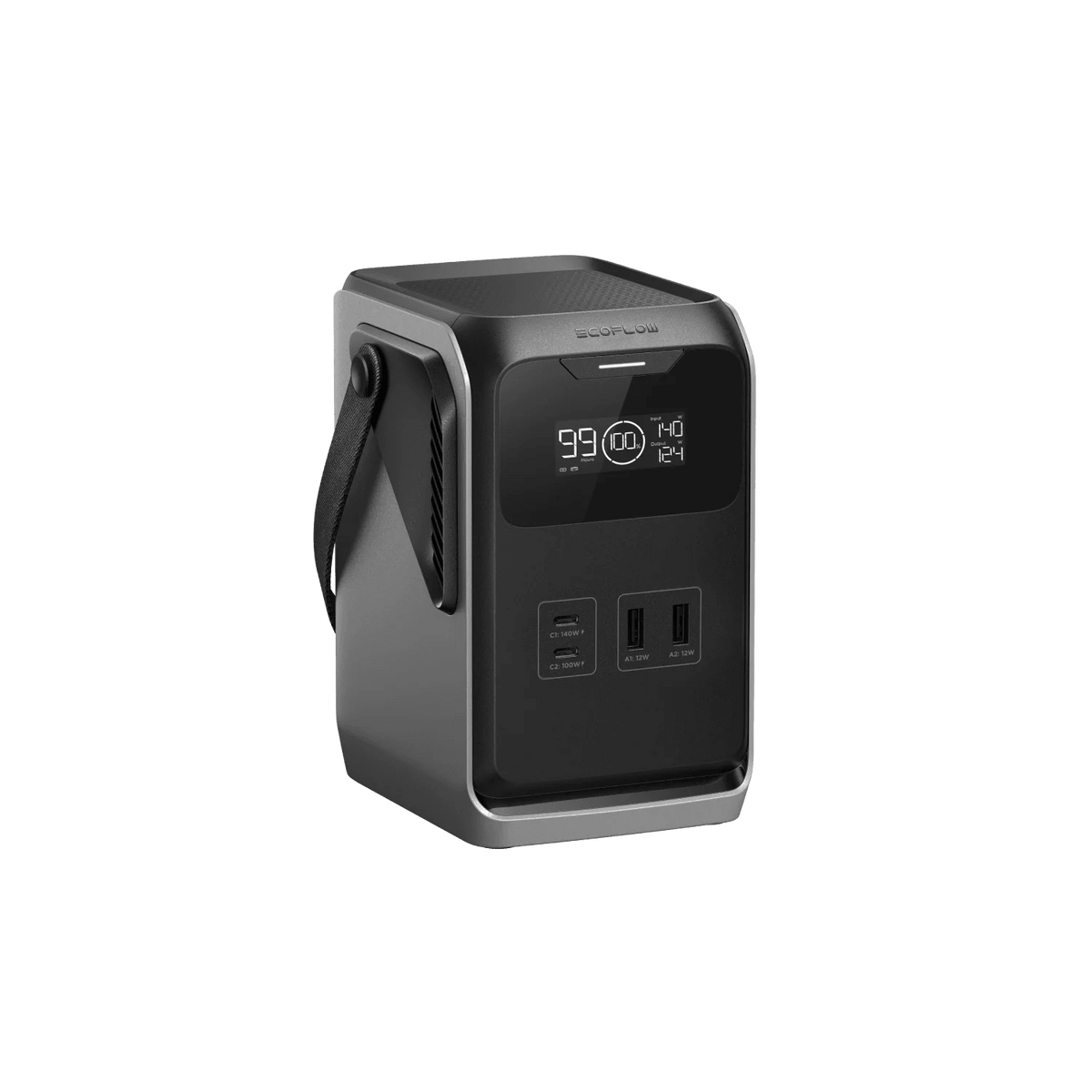 Side view of the power bank for backpacking and roof top tent usb lights