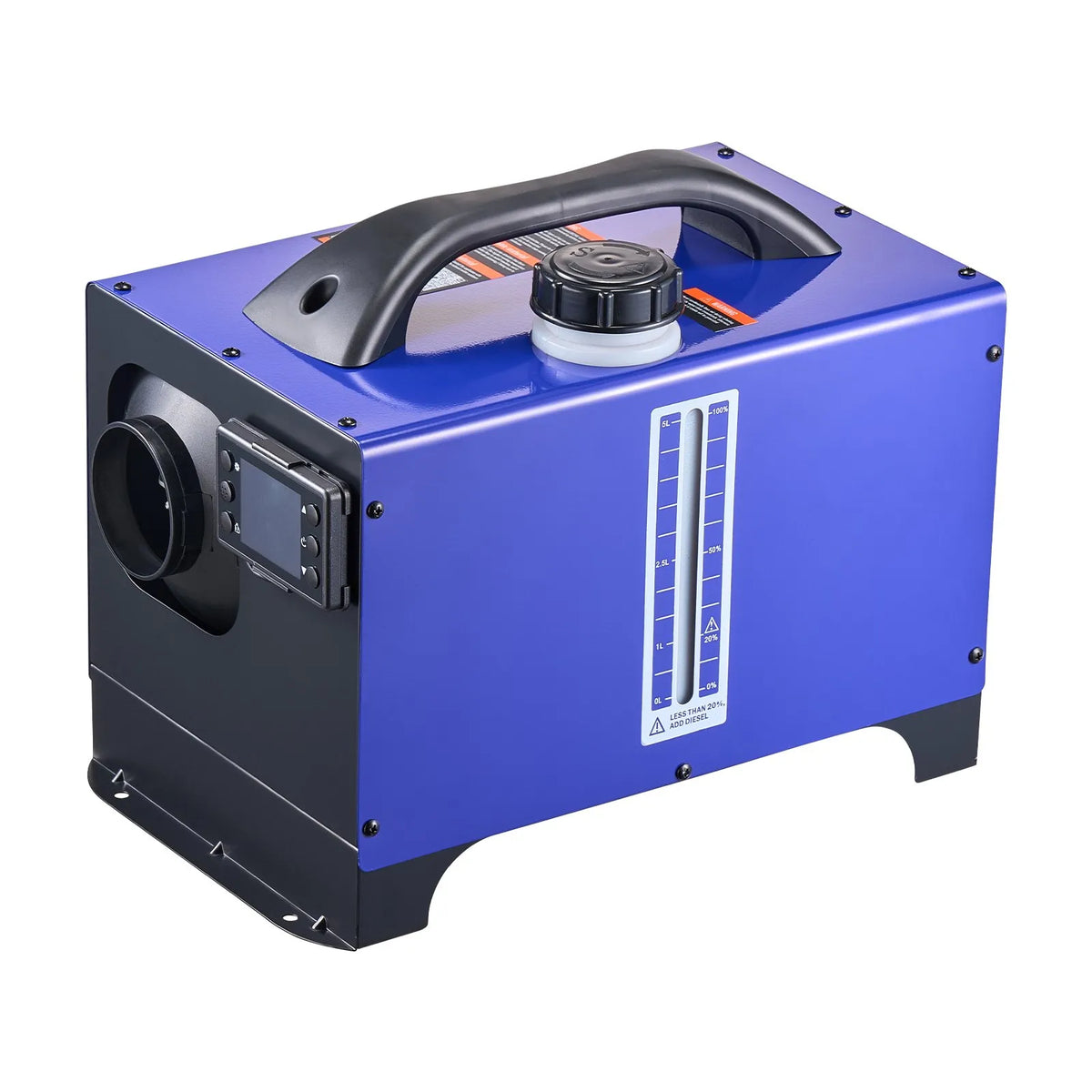 Side View of the blue air heater