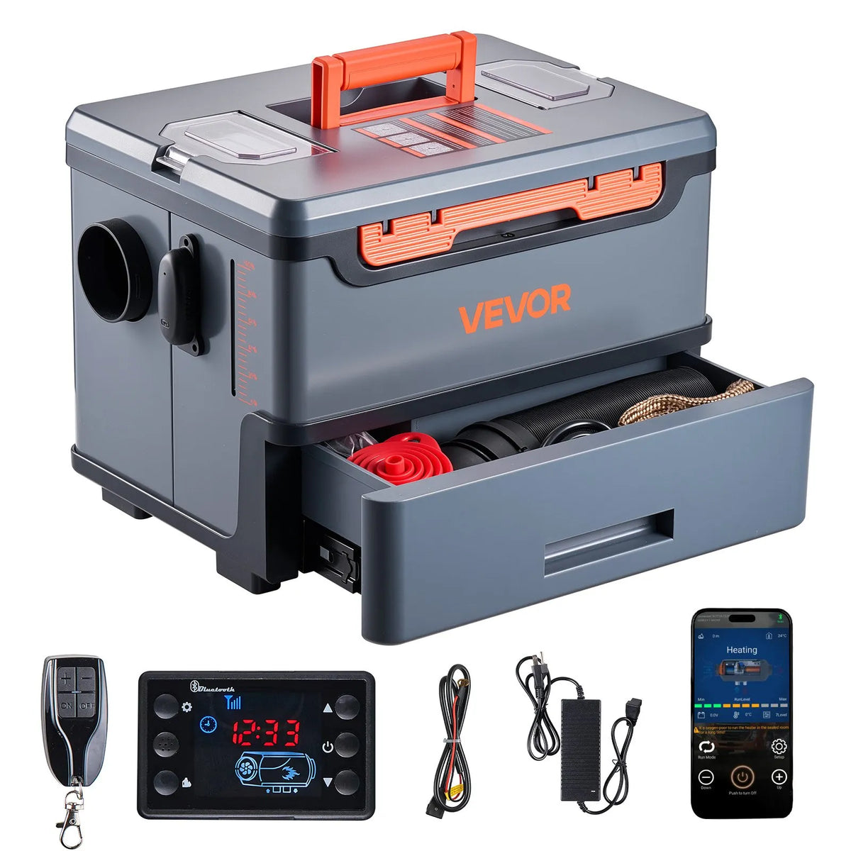 View with accessories and storage
