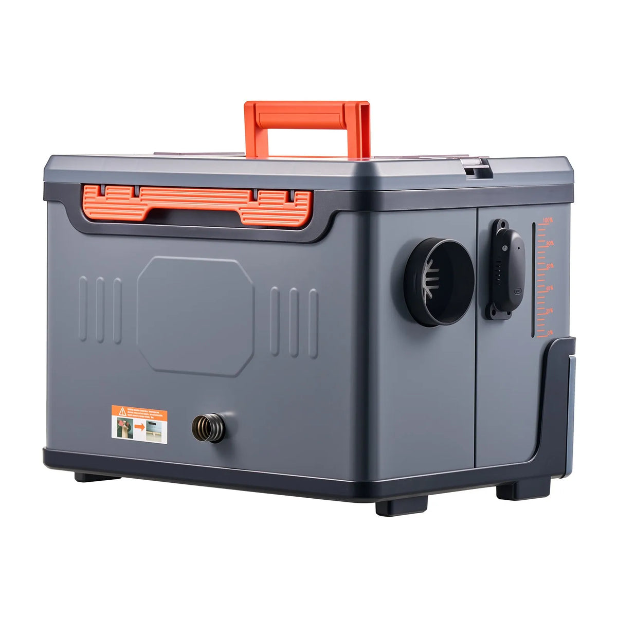 Side exhaust fir security and portability