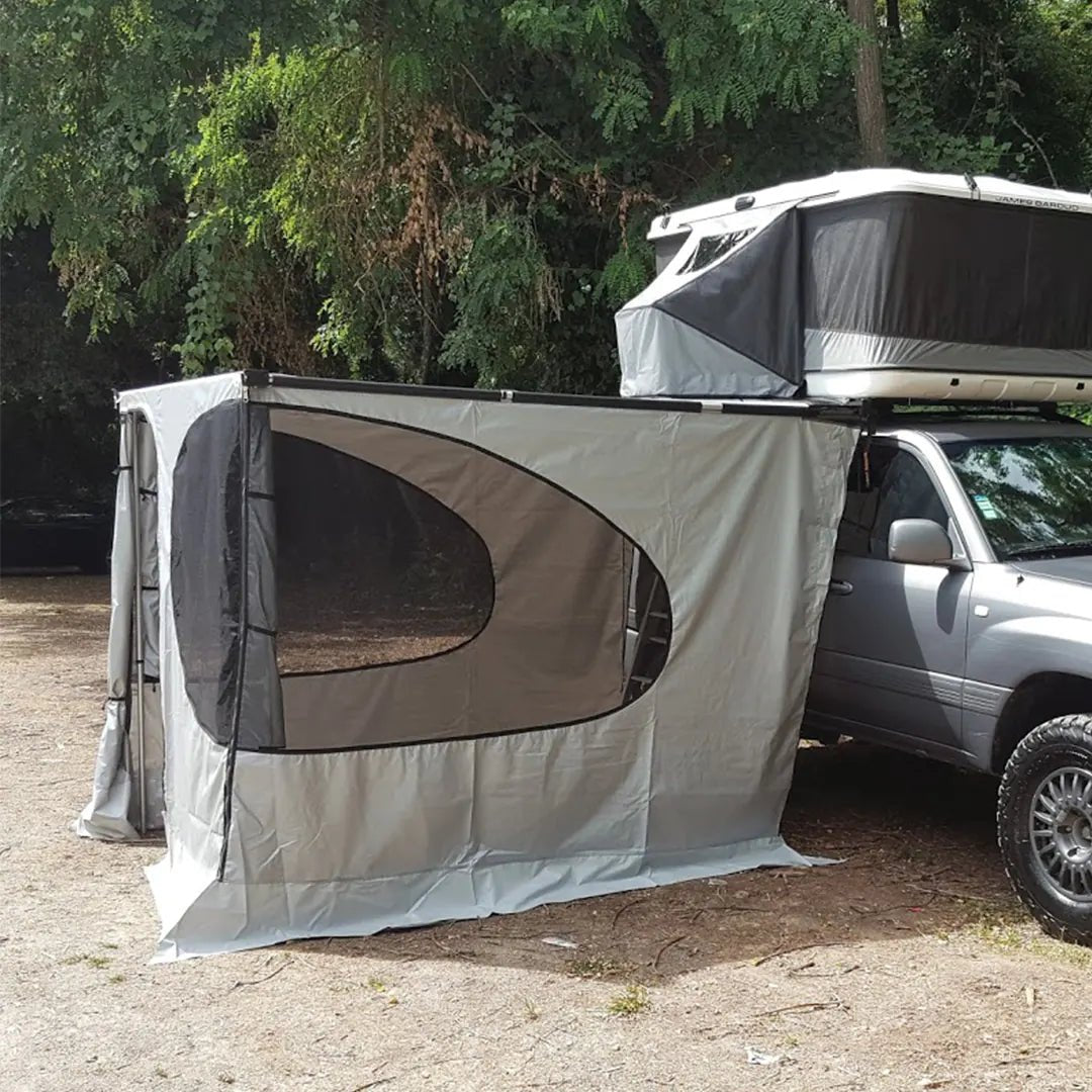 Side view of the awning walls