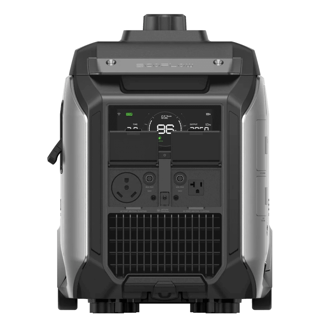 Front view of the ecoflow dual fuel generator