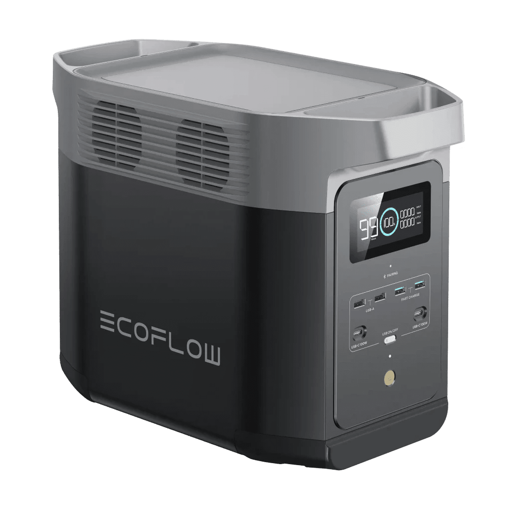 Side view of the portable power station