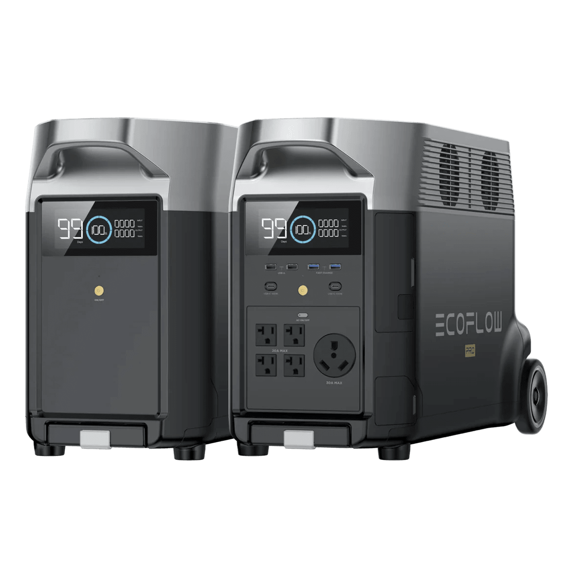 View of the portable power generator with battery expansion