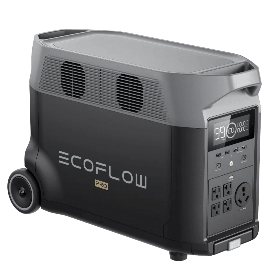 Side view of the portable battery generator