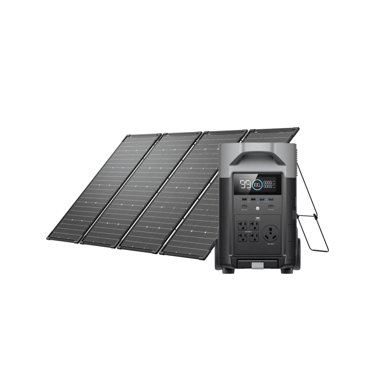 Portable Battery Generator with solar panel