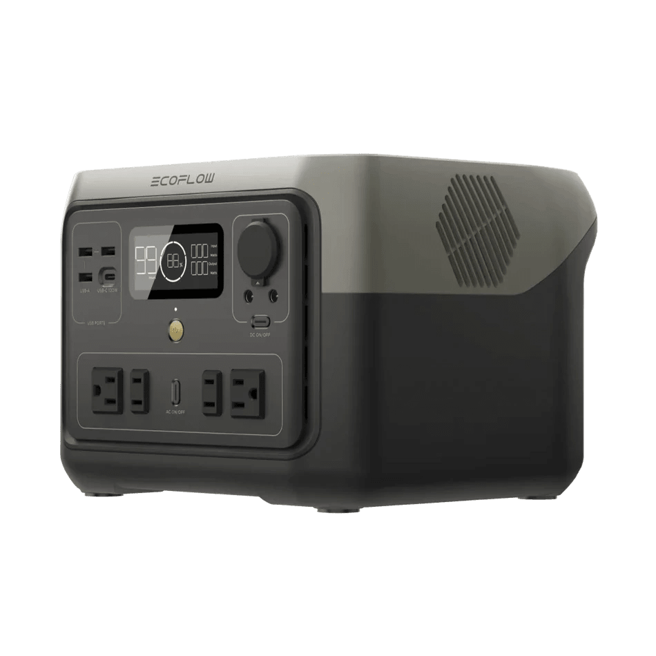 Side view of the power bank with ac outlet