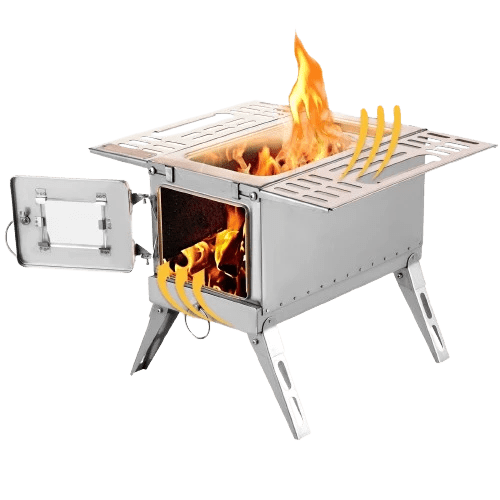 Mini poêle à bois en mode cuisine