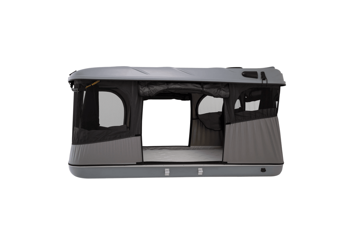 Side view of the pop up roof top tent door
