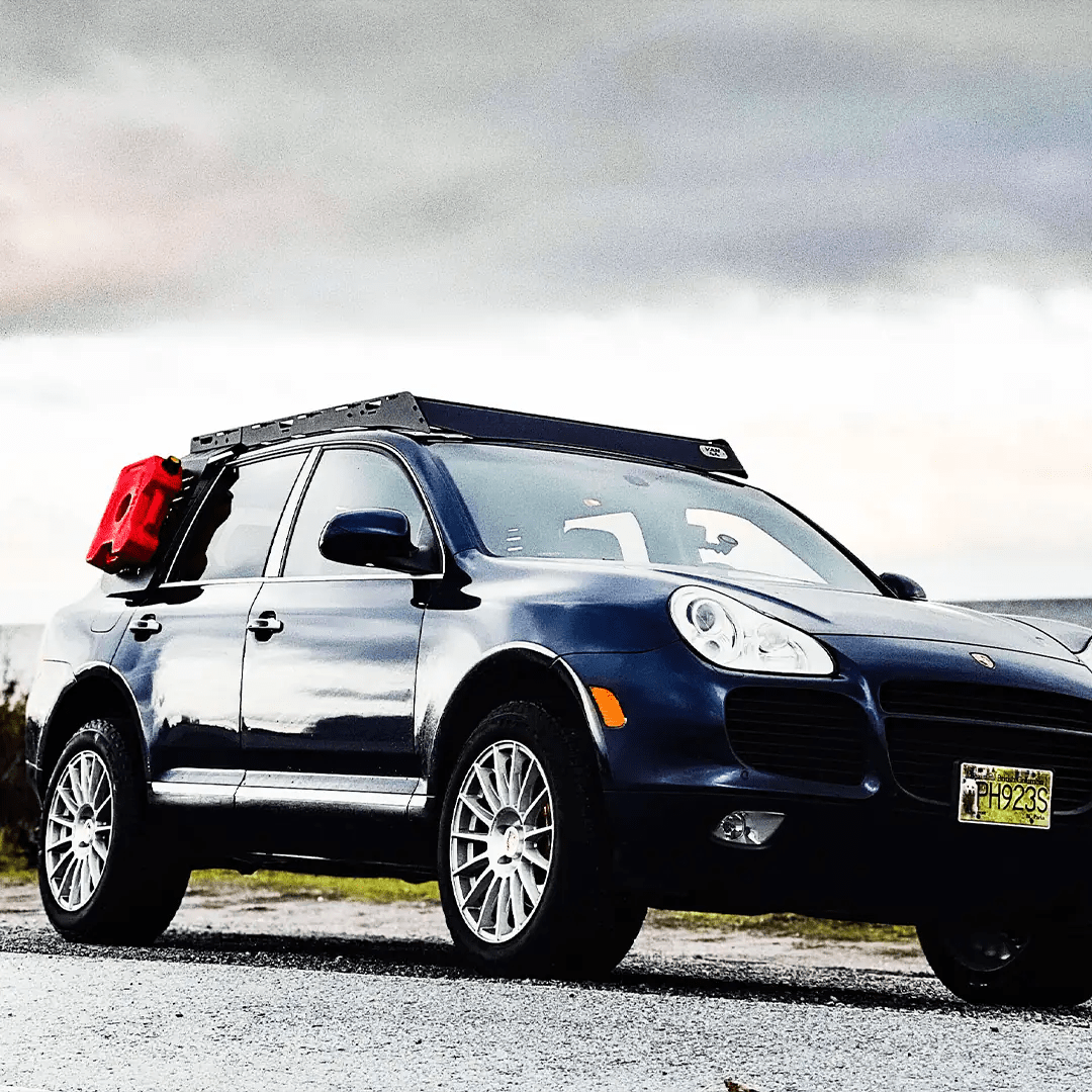 Front view of the Porsche Cayenne roof rack