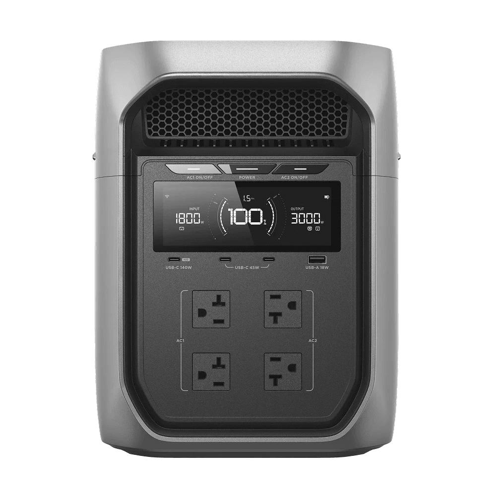 Front view of the portable battery generator