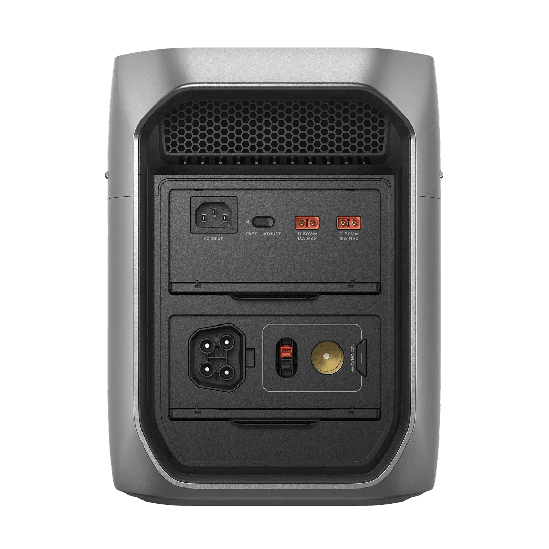 Rear view with inlets and outlets
