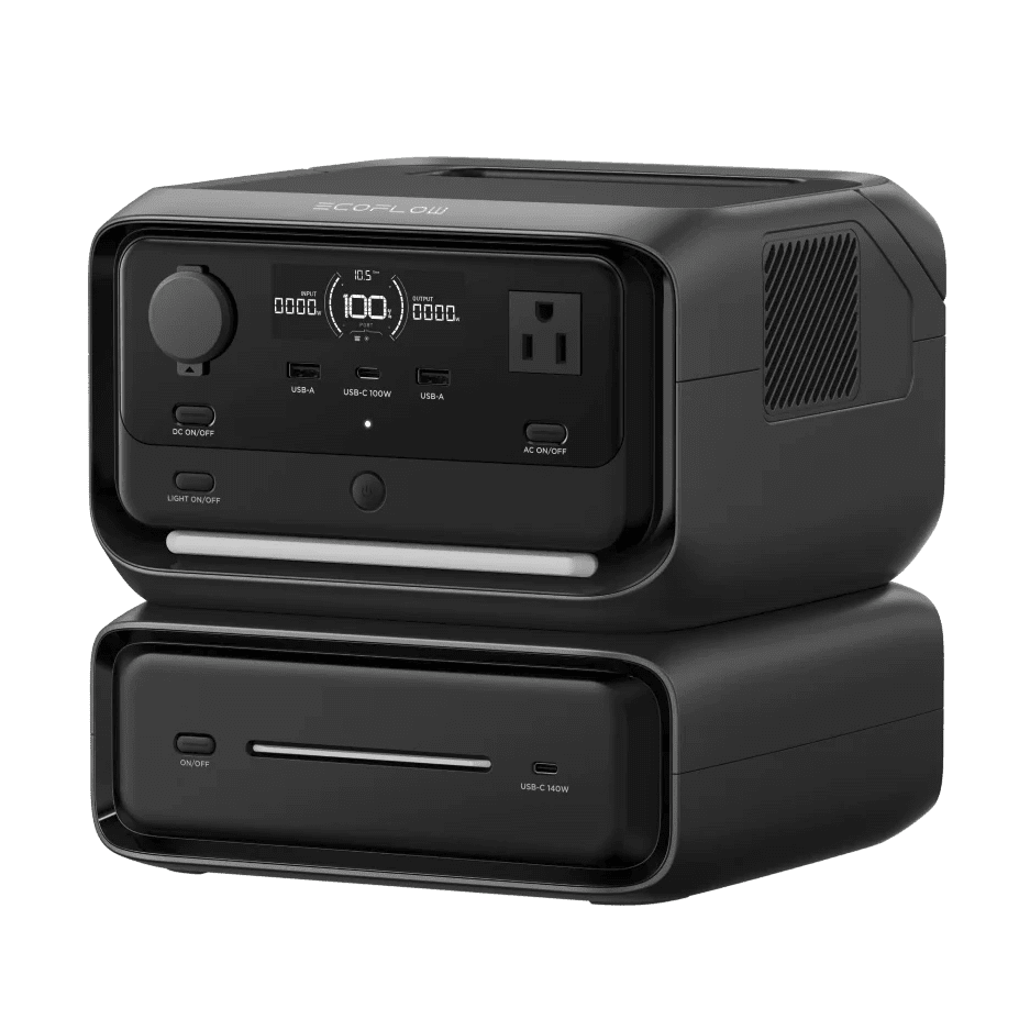 Power Bank with AC Outlet with extra battery expansion for longer stay