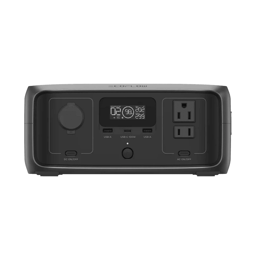 Front view of the power bank with ac outlet
