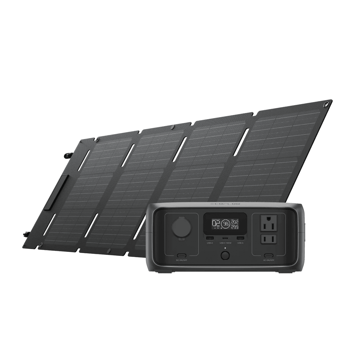 Power bank with ac outlet with portable solar panel 65 W