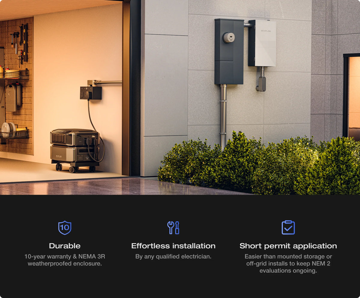 Installation du smart home panel à l'extérieur de la maison avec une delta pro ultra dan le garage