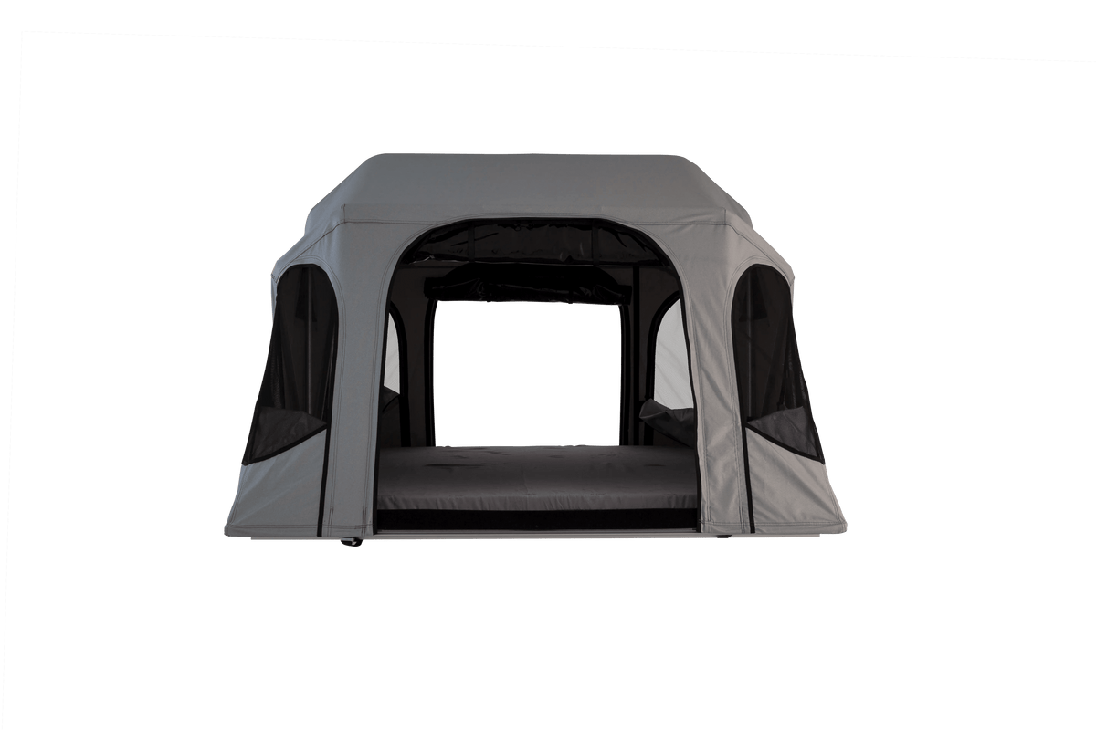 Opened view of the 2 doors of the rooftop tent