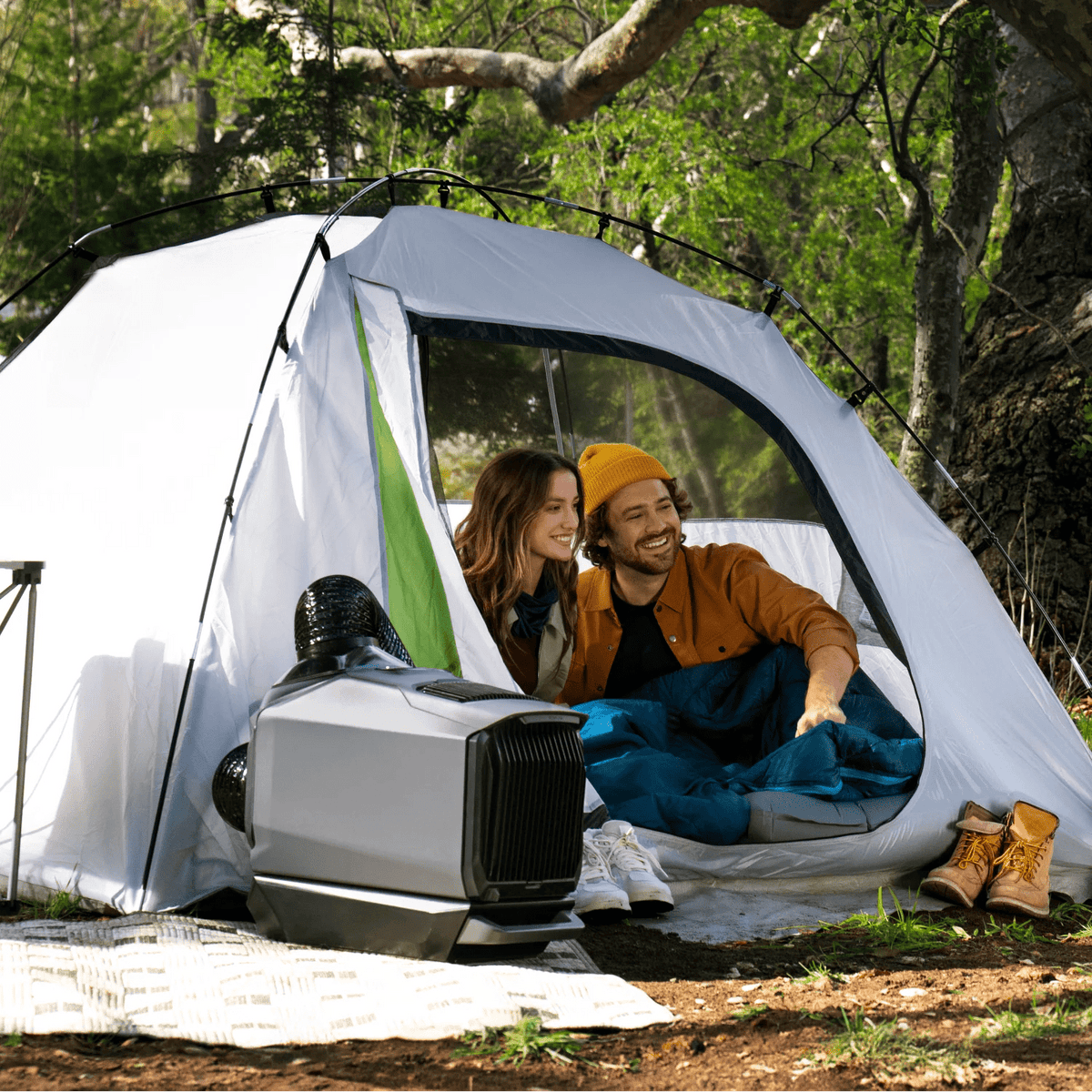 Air Conditioner for Tent in Use with an outdoor tent