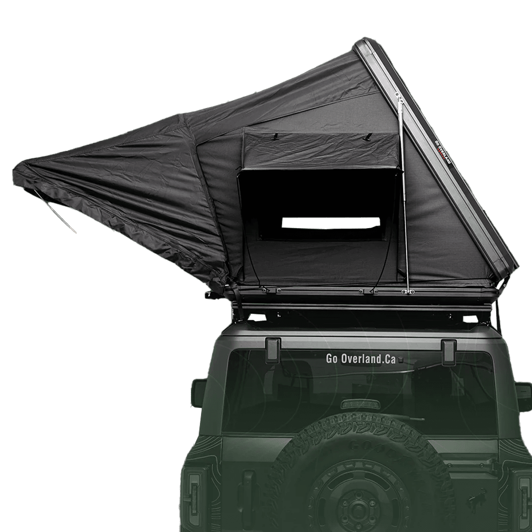 Rear and opened view of the 4 season Roof Top Tent