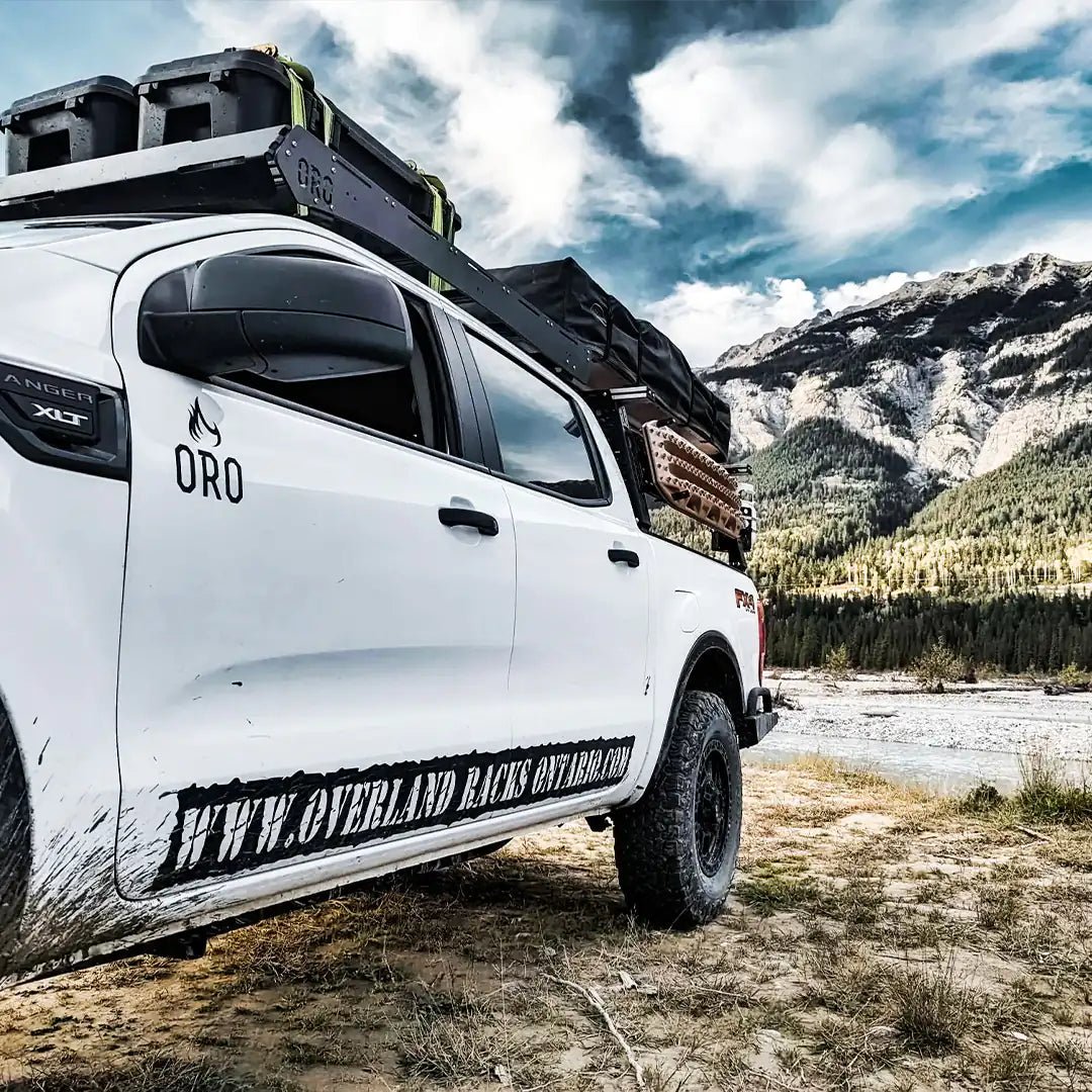 On the River with Overland gear and Roof cargo on a Ford Ranger