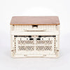 Camping storage box wood top