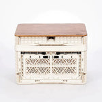 Camping storage box wood top